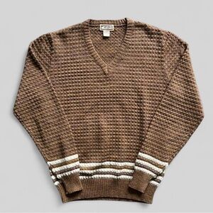 Vintage 80s-90s Kentfield women’s waffle knit v neck sweater long sleeve